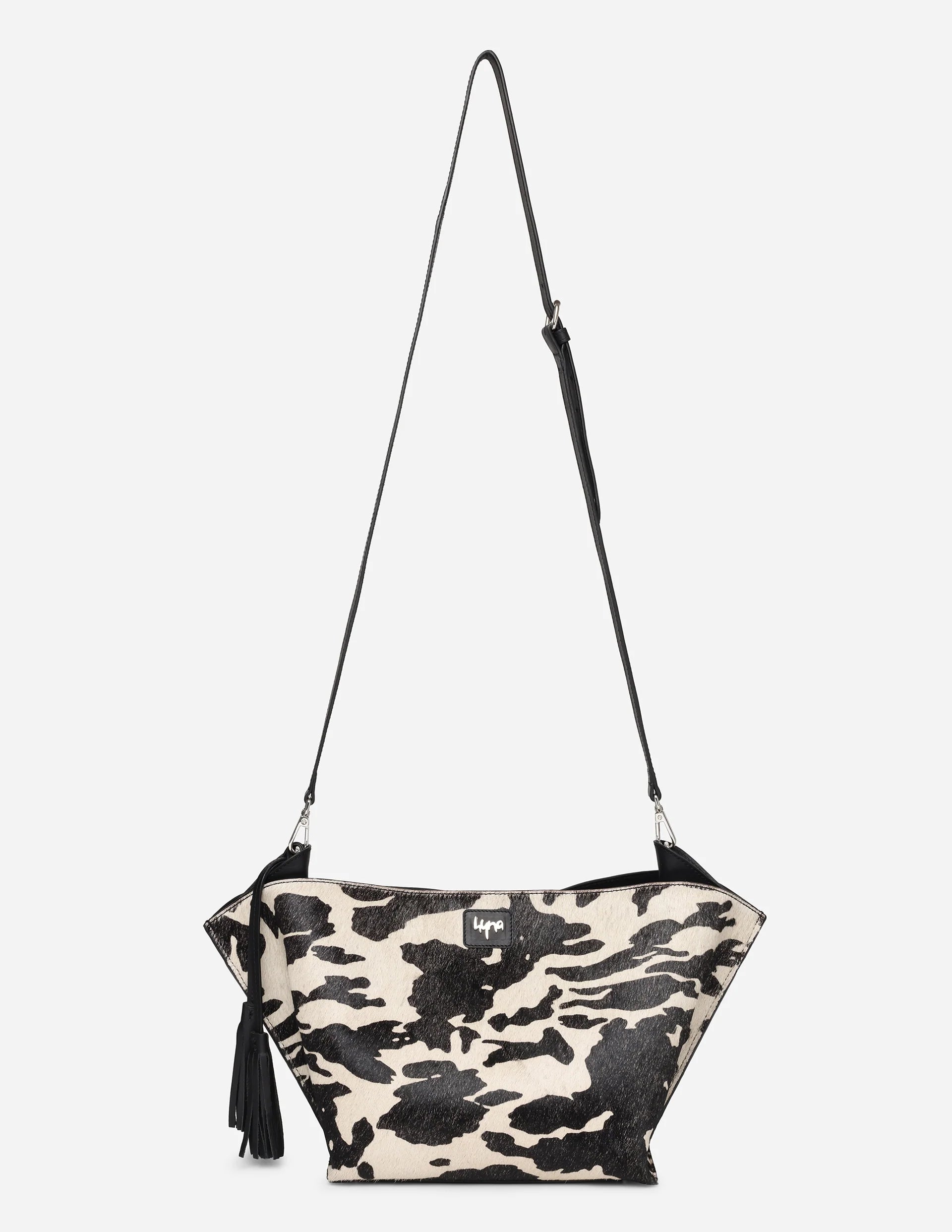 Hyna Iconic Opal Tassel Handbag (B&W)