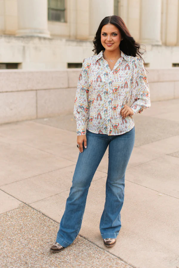 The Roping Cowboy Blouse