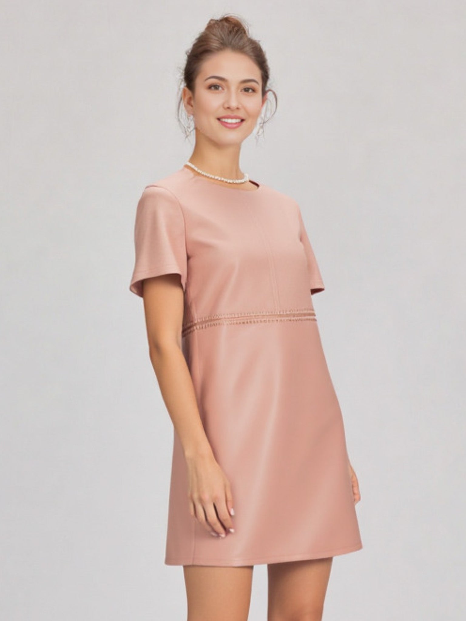 Vegan Leather Blush Mini Dress