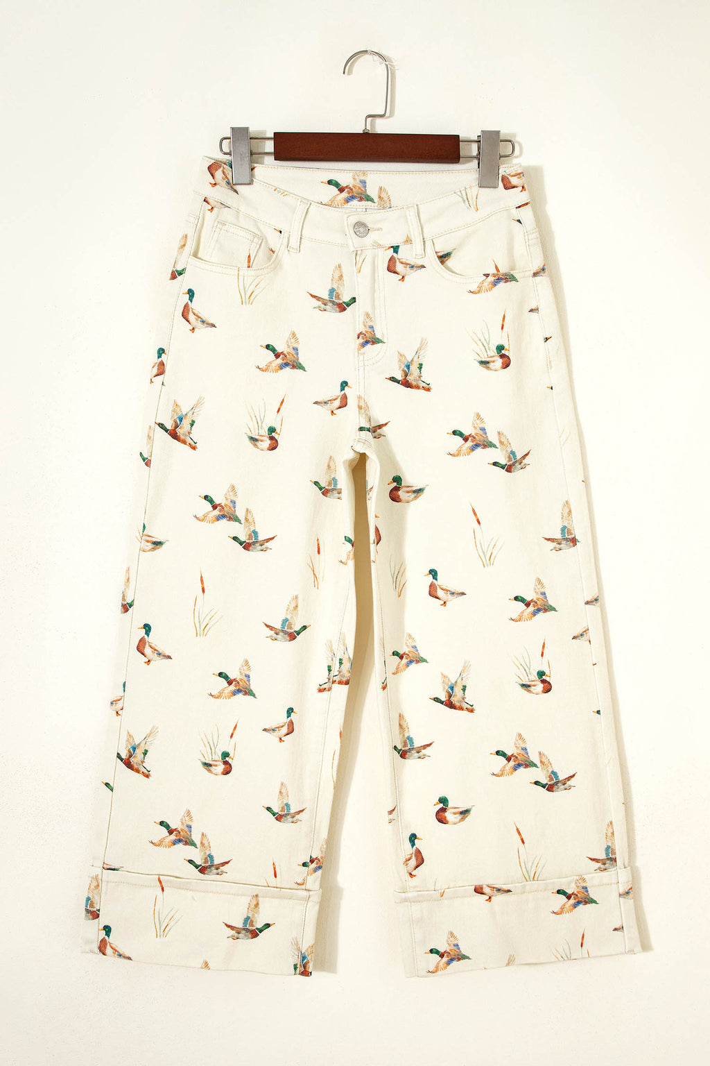 Mad About Mallards Cropped Cuff Denim Pants