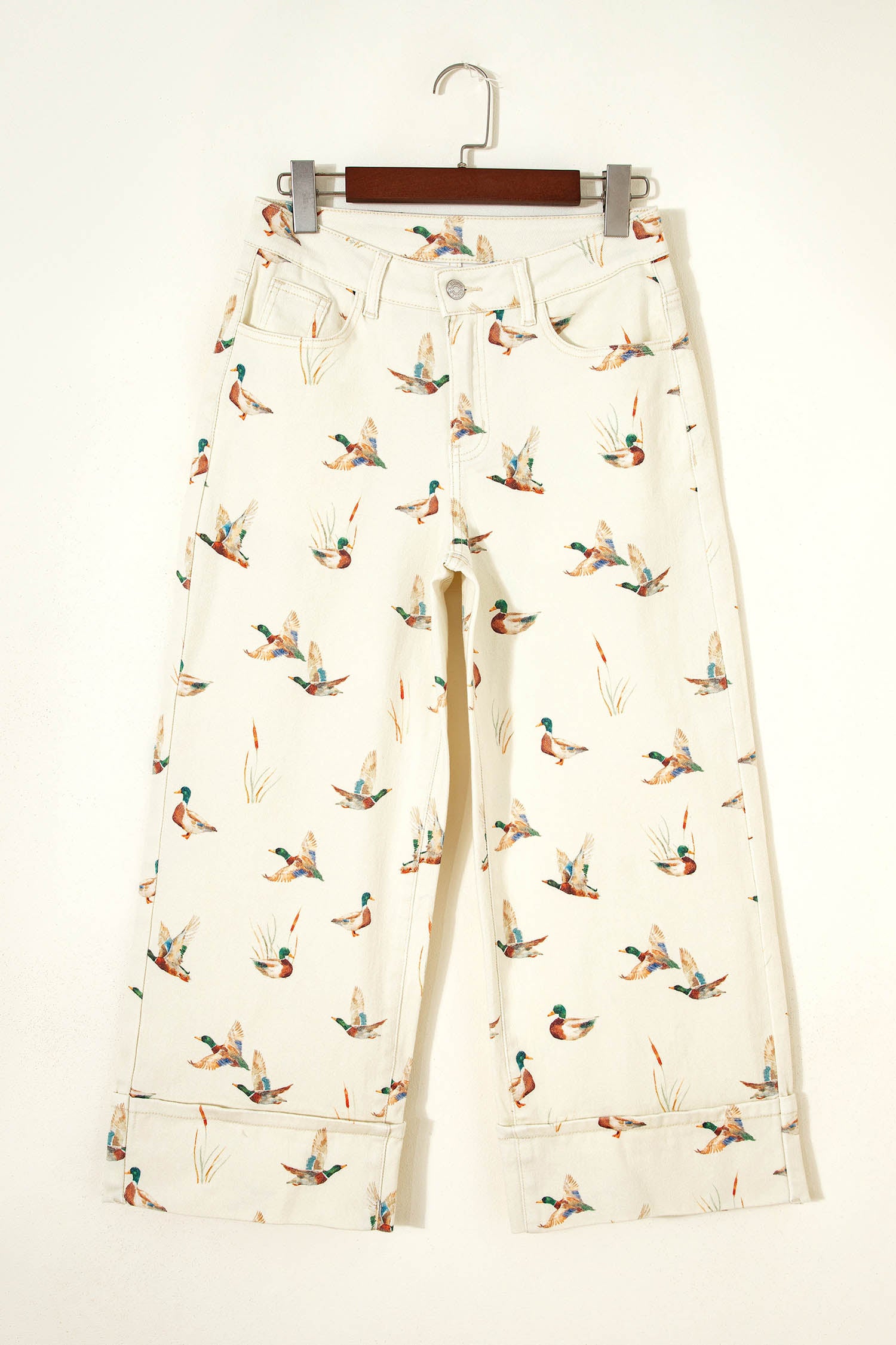Mad About Mallards Cropped Cuff Denim Pants