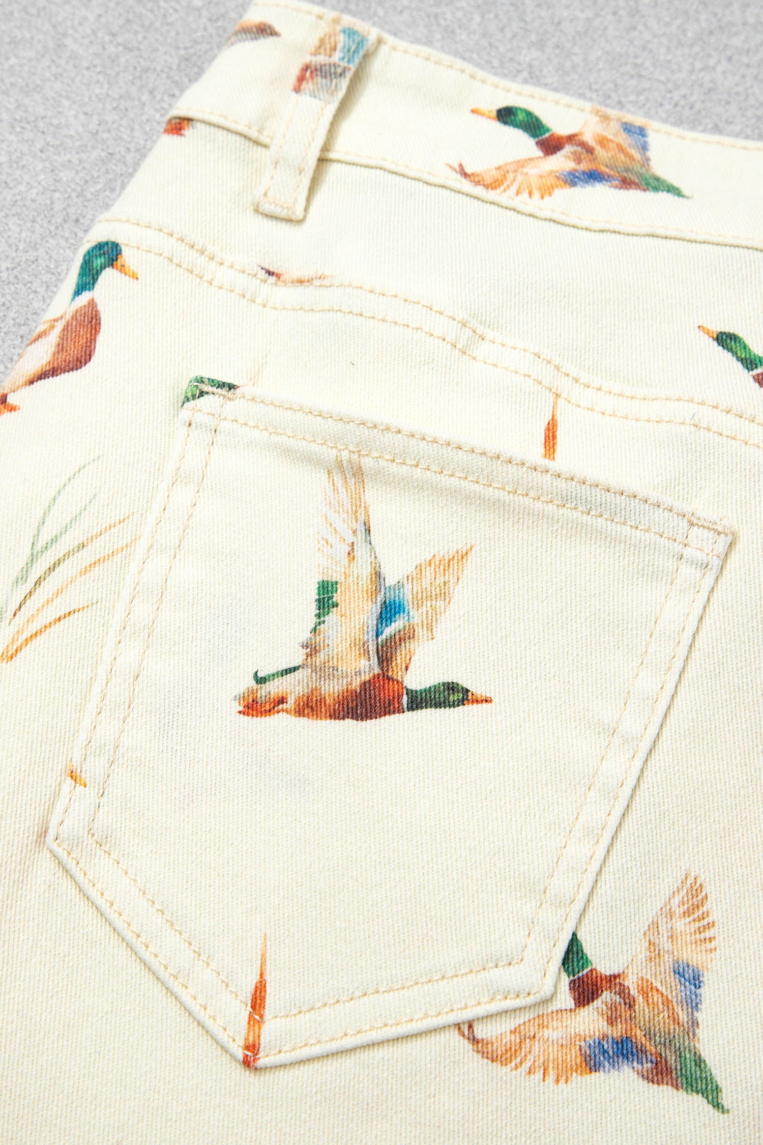 Mad About Mallards Cropped Cuff Denim Pants