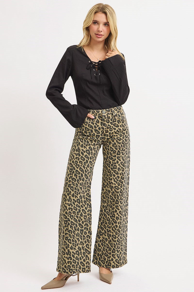 Risen Leopard Print Jeans