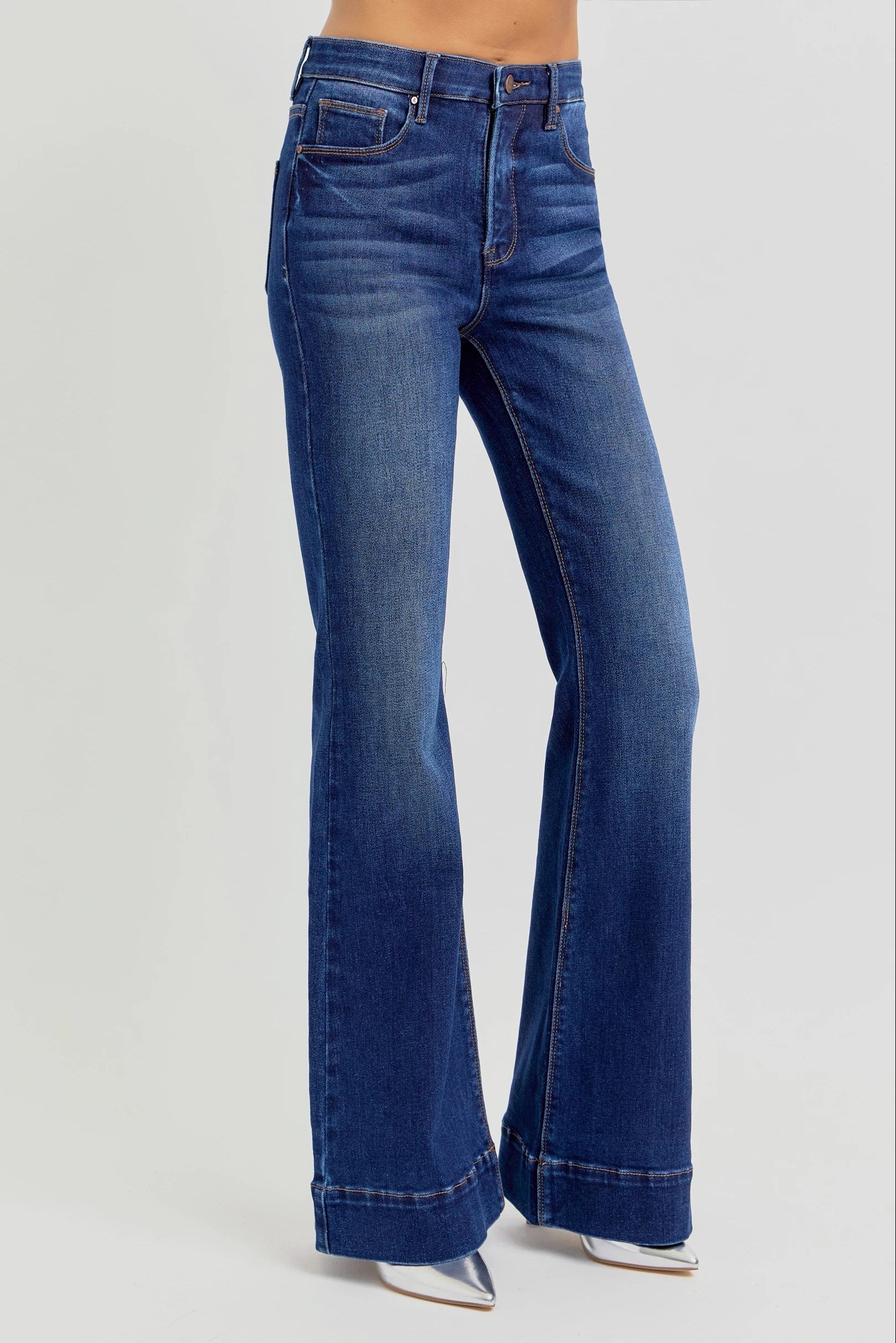 Risen - High Rise Tummy Control Trouser Jean Dark