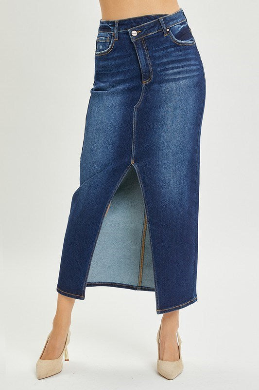 Risen Denim - Highrise Cross Over Maxi Skirt