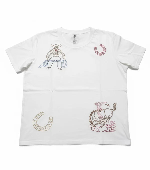 Roping Cowboy Embroidered Tee