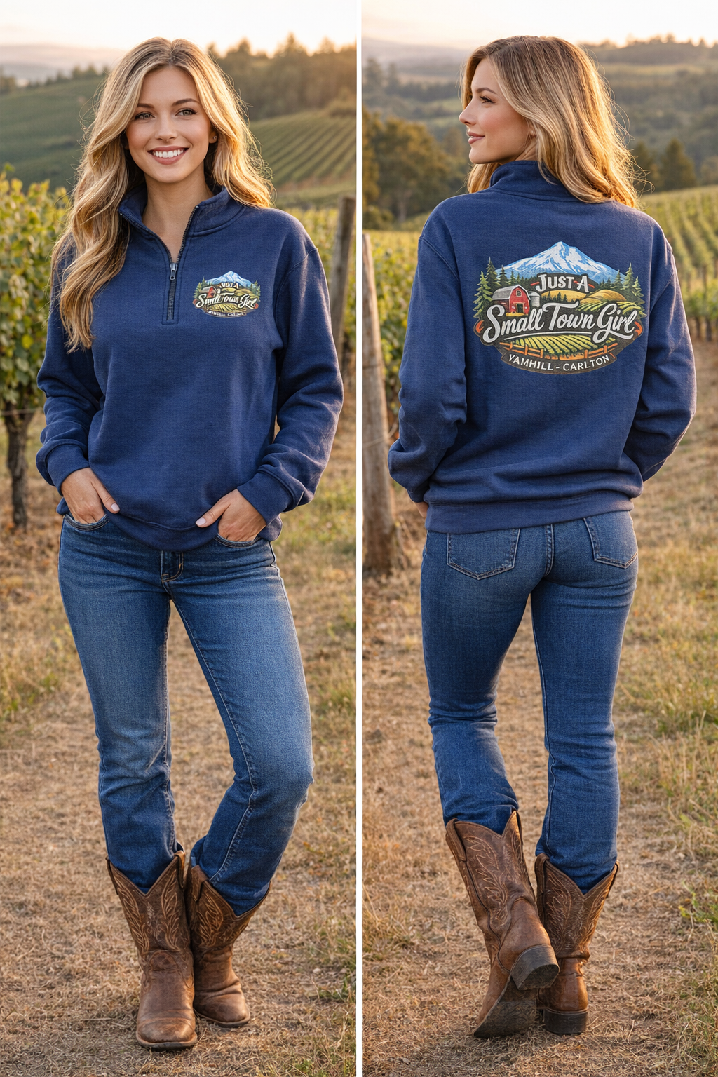 Just A Small Town Girl - Yamhill Carlton Quarter Zip