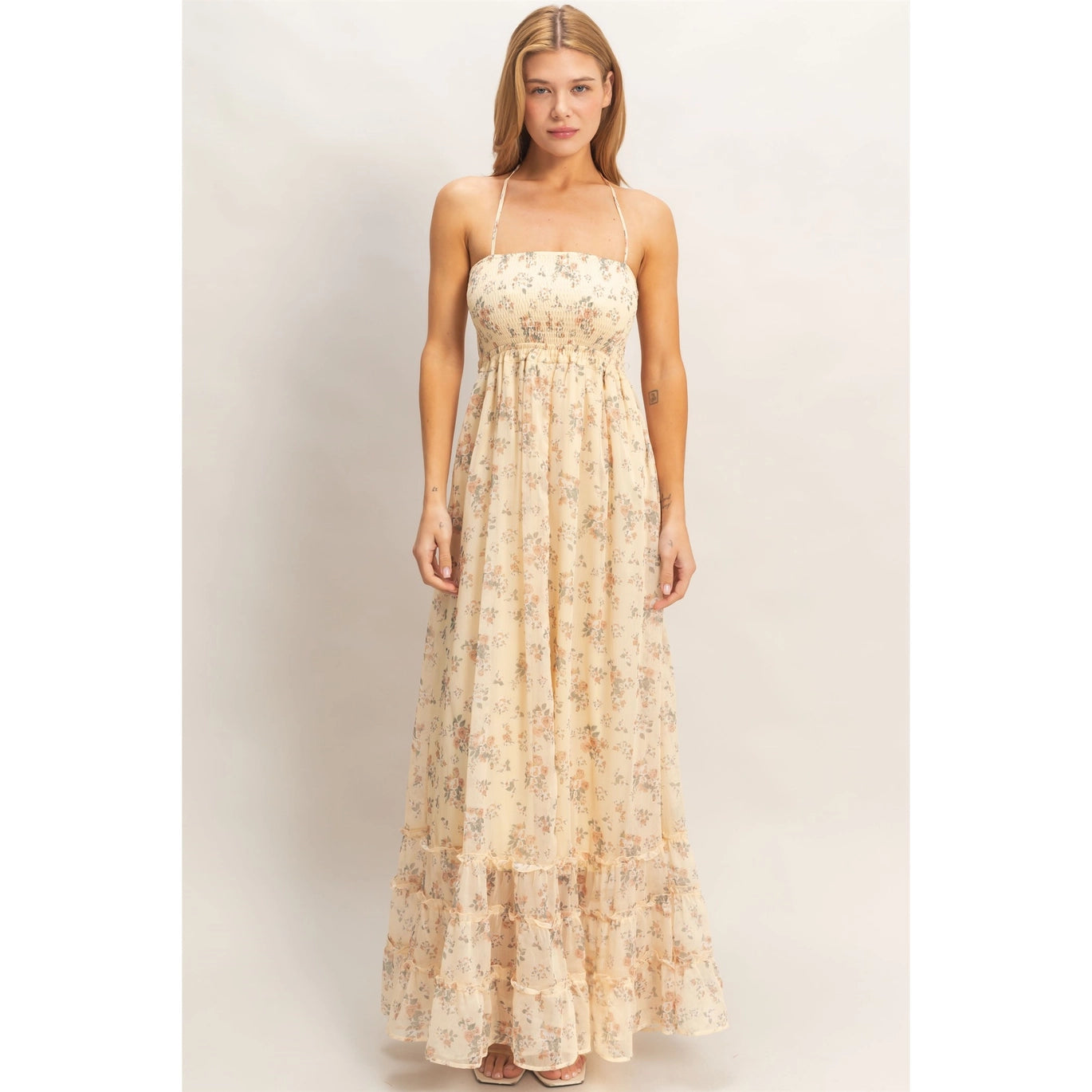 Smocked Floral Maxi Dress