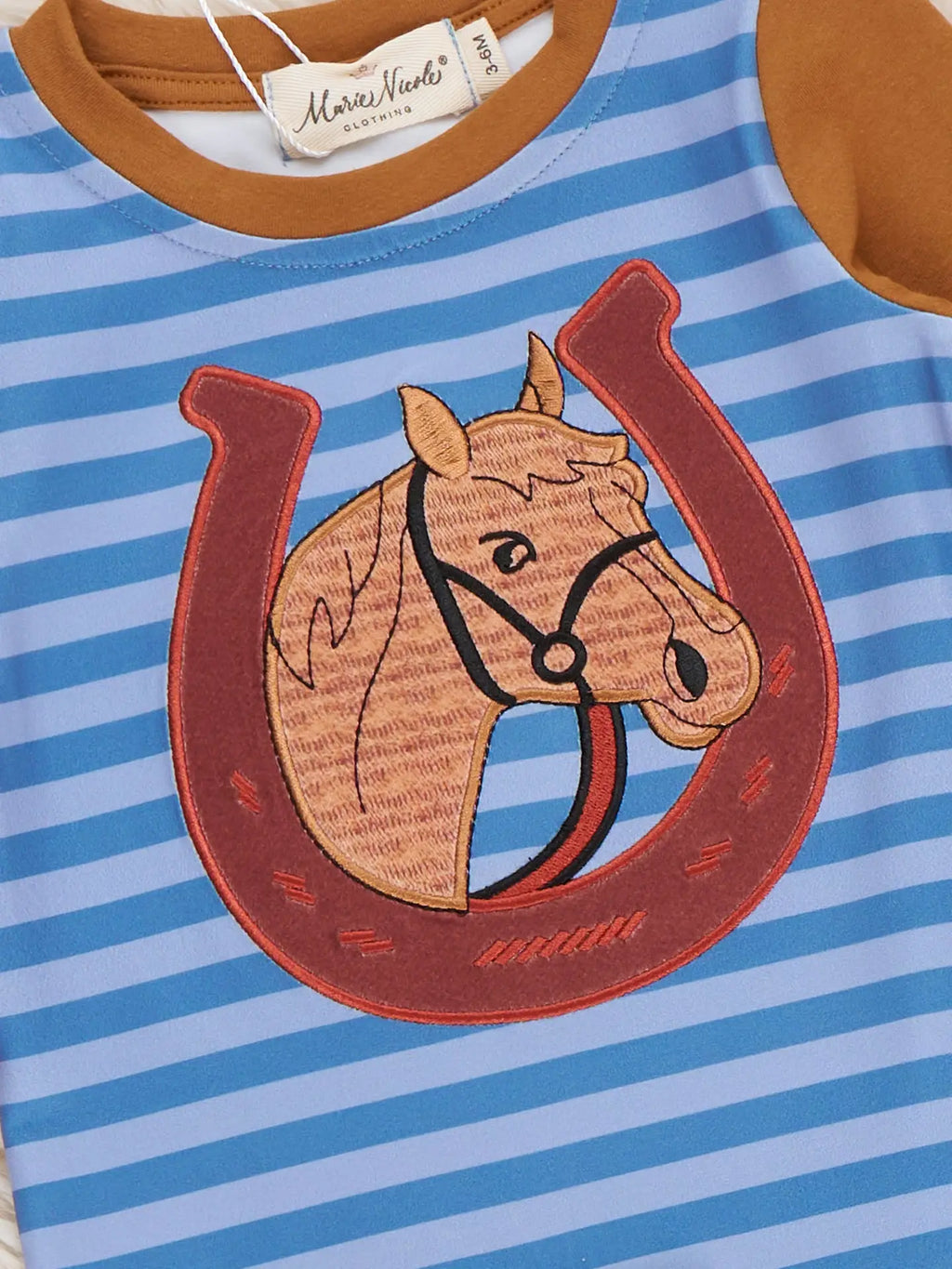 Lucky Horse Embroidered Romper