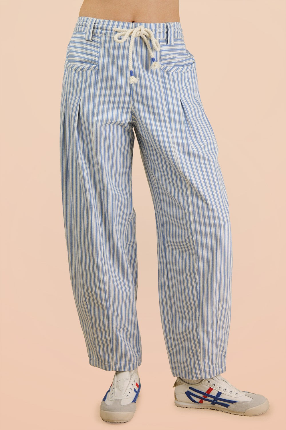 Very Jean Striped Barrel Denim Pants