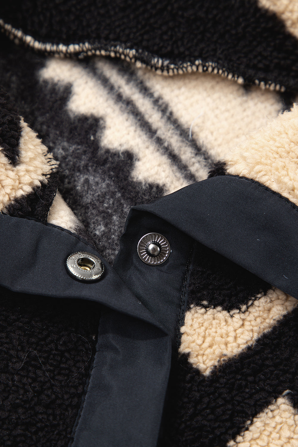 Black Western Aztec Half Zip Plush Sweatshirt