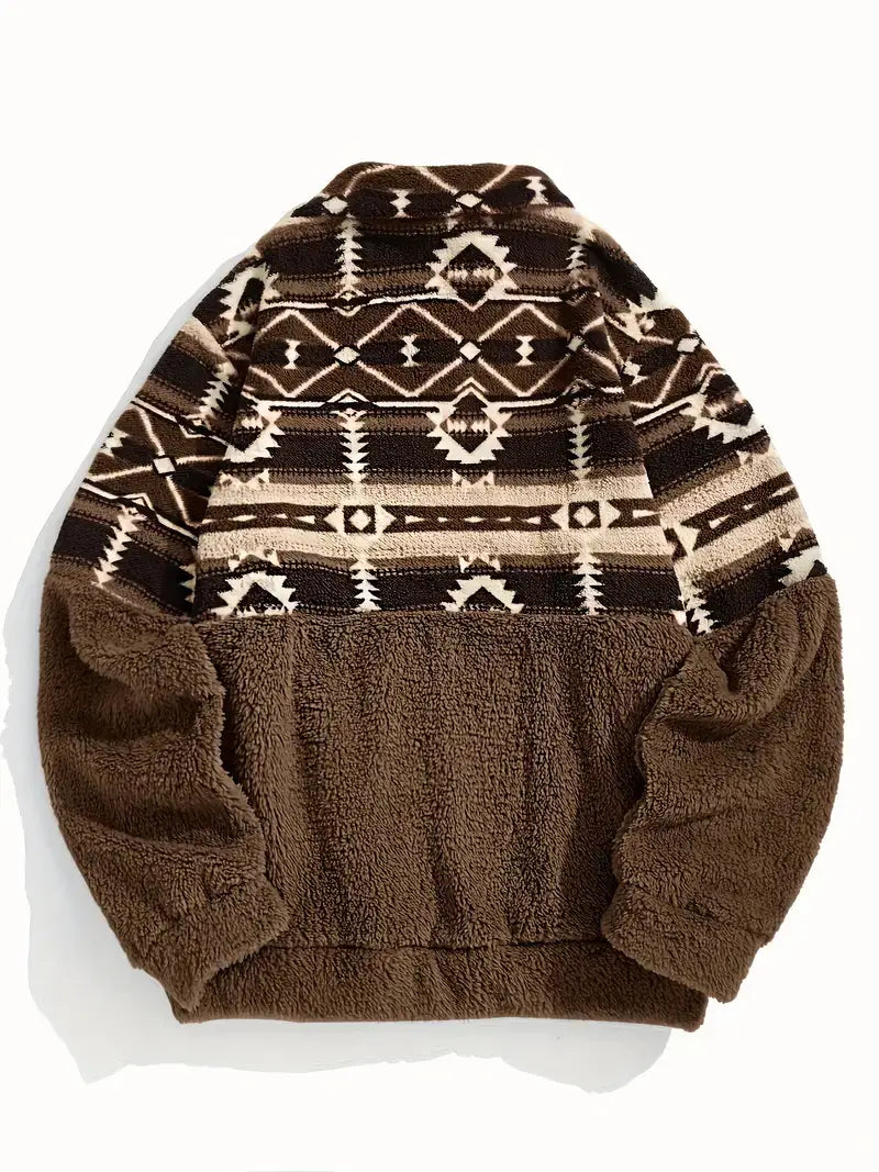 Tribal Fleece Half Zip Pullover Sweater