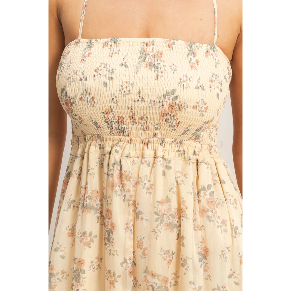 Smocked Floral Maxi Dress