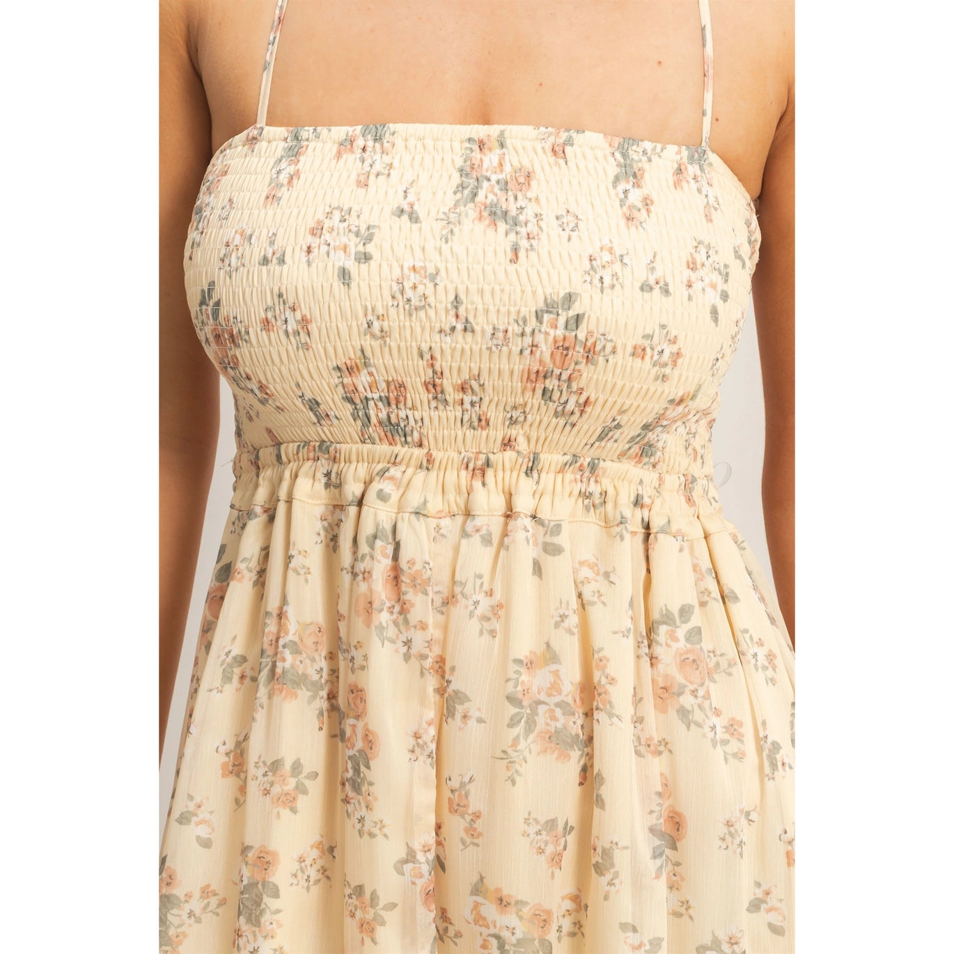 Smocked Floral Maxi Dress