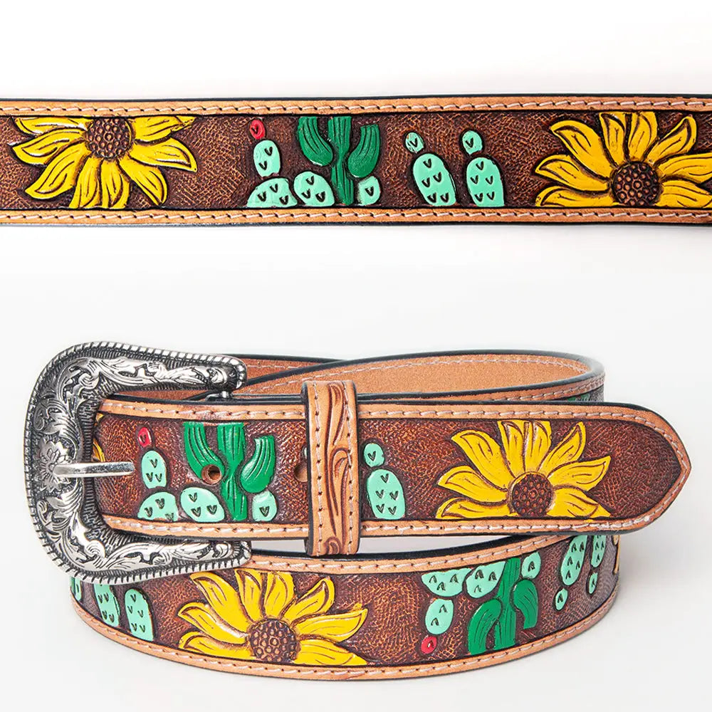 American Darling Genuine Leather Belt - Sunflowers