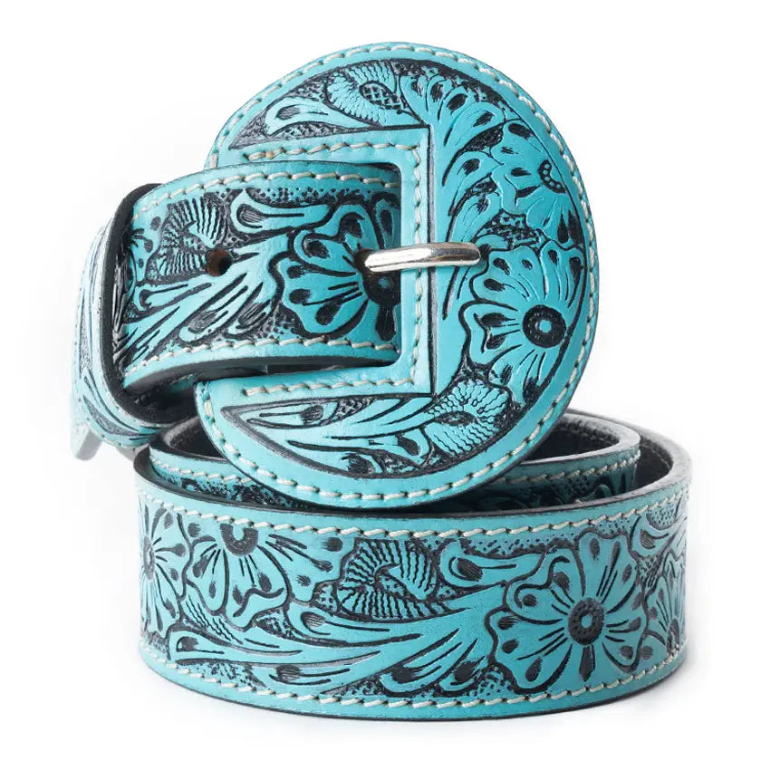 Talon High Desert Leather Belt - Turquoise