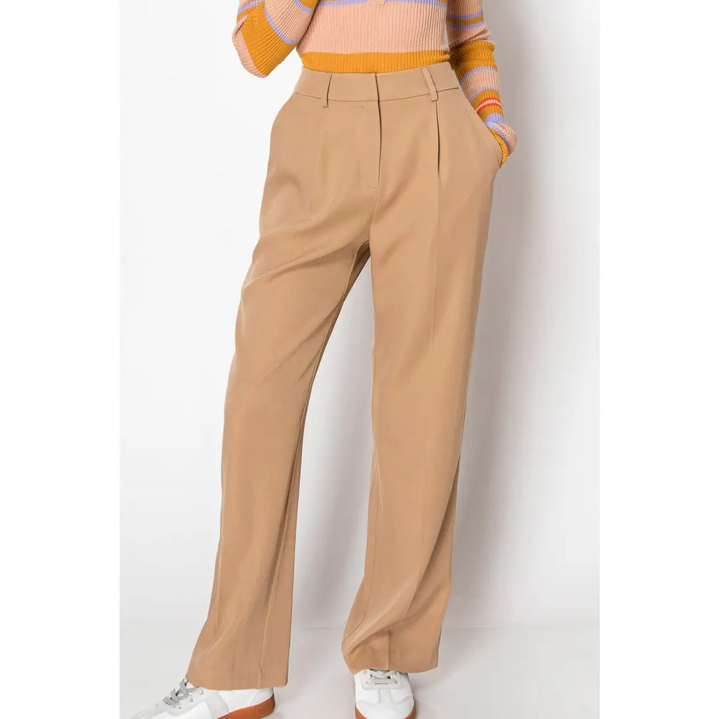 Wide Leg Trousers Smocked Back Pants