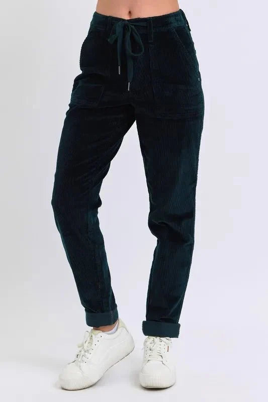 Judy Blue Full Size High Waist Corduroy Cuffed Jogger Plus Size