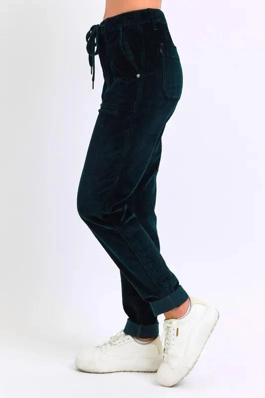Judy Blue Full Size High Waist Corduroy Cuffed Jogger Plus Size
