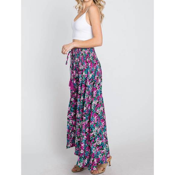 Purple Floral Skirt - Plus Size