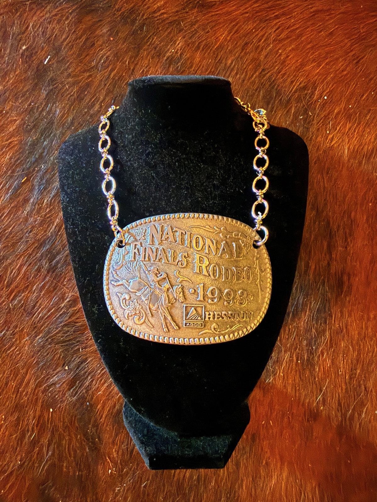 1993 Vintage NFR Belt Buckle Necklace
